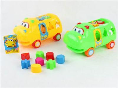 Early Learning Blocks school bus cartoon hippo car