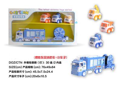 Dongfeng fire truck trailer wheel inertia + small car