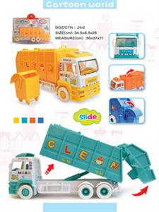 Sliding container garbage truck