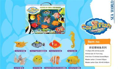 Assembled coral reef fish family