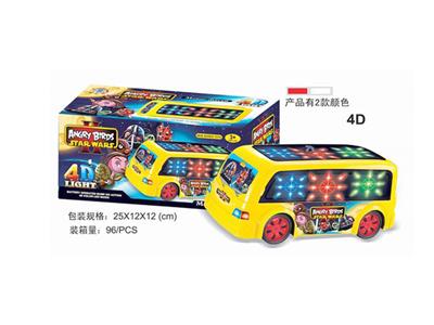 4D electric music Angry Birds bus