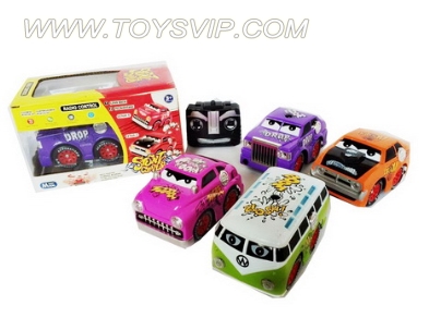 4 through 360 degrees turn conventional remote control 4 cartoon car model 