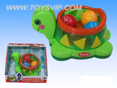Electric universal three-ball with light and music turtle
