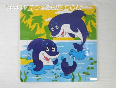 9 patch wooden dolphin puzzle