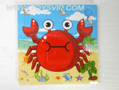 Wooden puzzles 9 patch crab