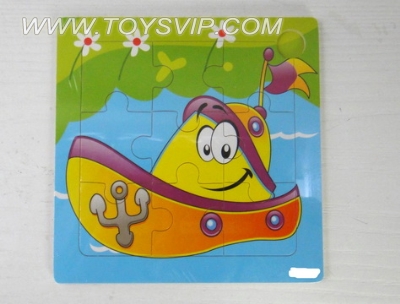 9 patch wooden boat puzzle