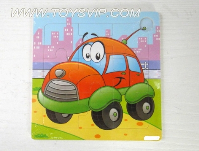 9 patch wooden car puzzle