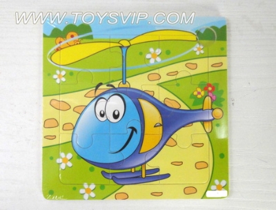 9 patch helicopter wooden puzzle