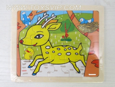 20 wooden puzzle patch deer