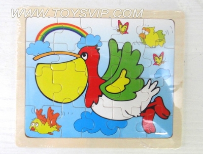 20 wooden tiles pelicans puzzle