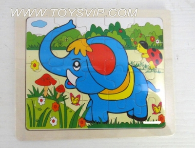 20 wooden elephant puzzle patch