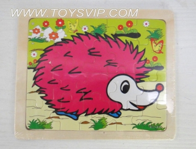 20 wooden puzzle patch hedgehog