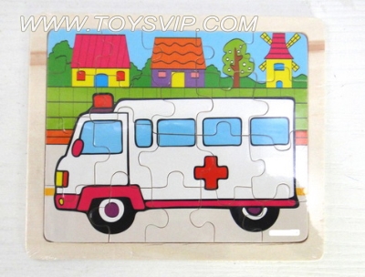 20 wooden puzzle patch ambulance