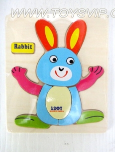 Wooden rabbit puzzle