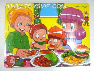 15 wooden tiles puzzle family dinner