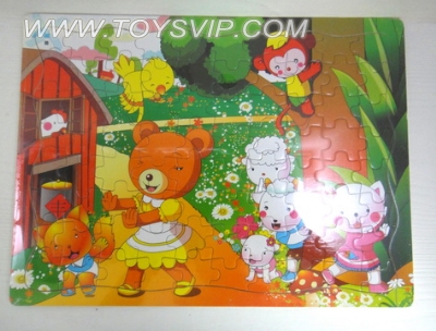 80 wooden cartoon puzzle tiles