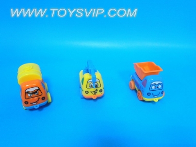 Cartoon Pull back truck  (3 asst)