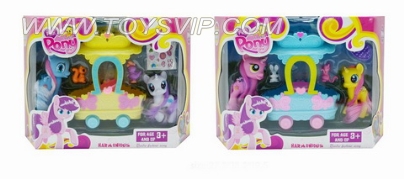 Cute pony doll cartoon car kit 2Asst