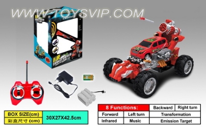 Seven through playing light music remote control car bomb deformation