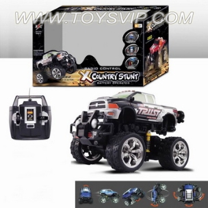 Four off-road remote control car stunt