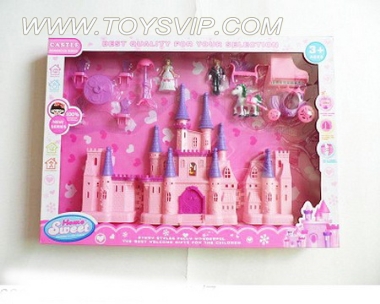 Castle with furniture, dolls