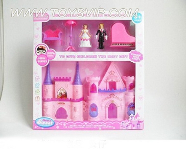 Castle with furniture, dolls