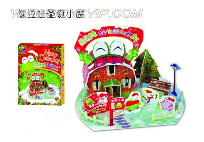 Frog puzzle series Christmas hut（25PCS）
