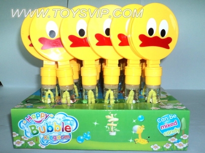 Small yellow duck clapping bubble wand