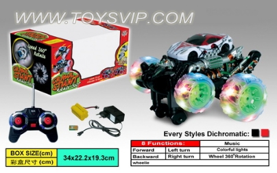 7-way rotary crawling stunt car with light music (including electricity)
