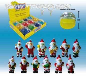 Large Santa Claus (12) with the number eggshell with Keychain