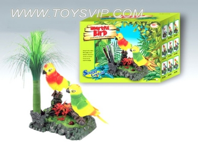 Electronic dual side seat rockery grass parrots 