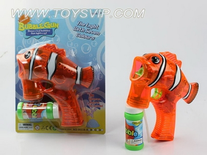 Clownfish transparent three light-emitting bubble gun