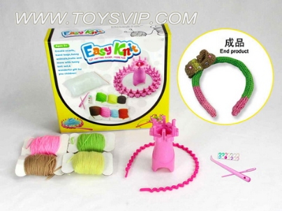 DIY knitting wool hair band children (with plastic hair band)