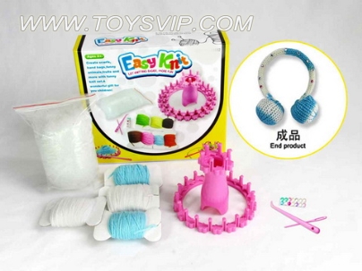 DIY knitting wool child ear (with plastic hair band)