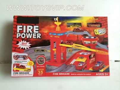 1:64 alloy sliding Fire Parking