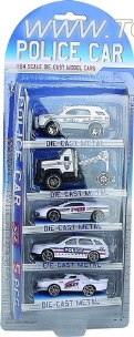 1:64 alloy sliding five mounted police car