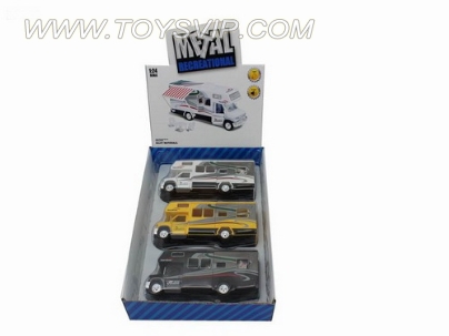1:24 alloy back of the car with light and music (3pcs)