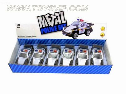 1:32 alloy back of a police car with light and music (6pcs)