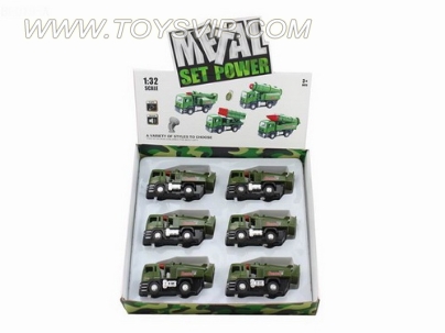 1:32 alloy back of a military missile car with light and music (6pcs)