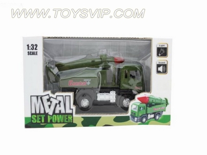 1:32 alloy back of a military missile car with light and music (6pcs)