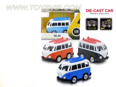 1:36 alloy VW bus (with light and music)