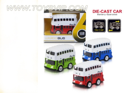 1:36 alloy double-decker bus  (with light and music)