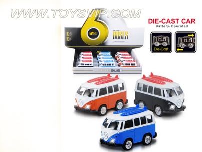 1:36 alloy VW bus (with light and music)