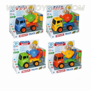 Inertial disassembly mixer truck (four-color mix)