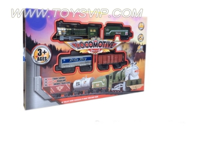 Electric rail car train with containers ore