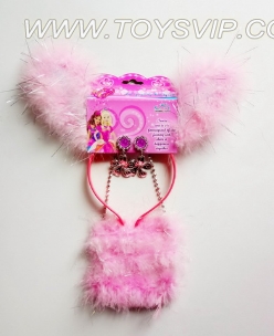 Plus rabbit hairpin luminous feather feather bag