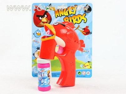 Solid color new angry birds bubble gun with light music 1 bottles of water