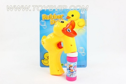 Solid color duck with light music without bubble gun 2 bottles of water