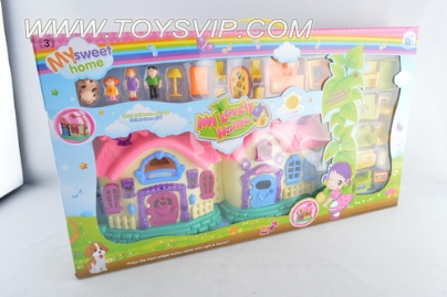Music Villa toy (with flash lights + character furniture)