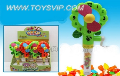 Hand clocks flower fan candy